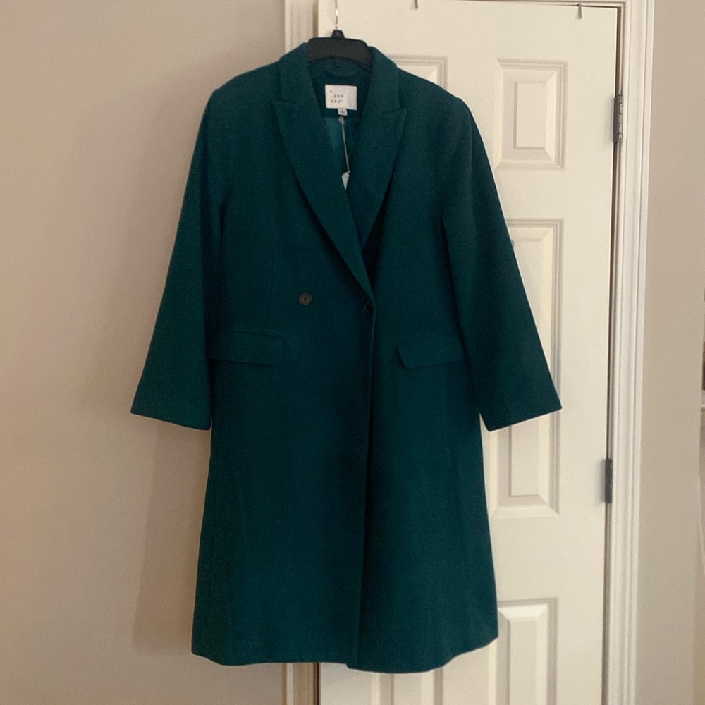 Womens Dark Green Pea Coat